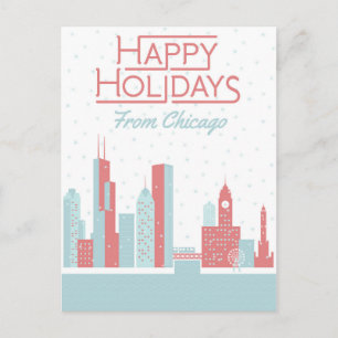 Cartão Postal Felizes feriados de Chicago