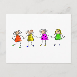 Cartão Postal Felizes Meninas