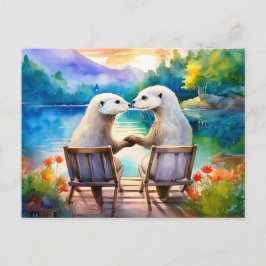 Cartão Postal Felizes por termos cada lontra