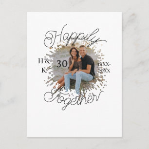 CARTÃO POSTAL FELIZMENTE CASAL JUNTOS 30 ANIVERSÁRIO FOTO ANO