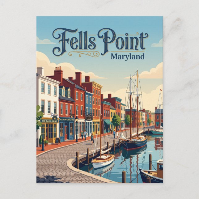 Cartão Postal Fells Point Maryland (Frente)
