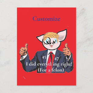 Cartão Postal Felon Presidente Thunder_Cove