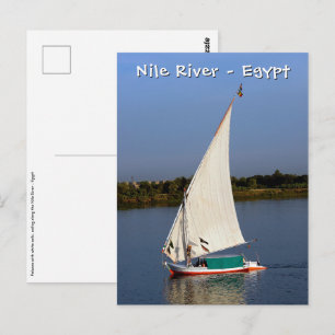 Cartão Postal Felucca navegando ao longo do Nilo - Aswan, Egito