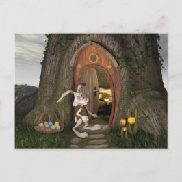 Cartão Postal Felz pascoa - A Casa do Coelho