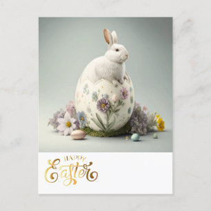 Cartão Postal Felz pascoa Bunny