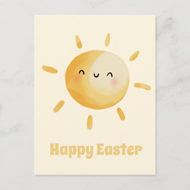 Cartão Postal Felz pascoa! Cód. Watercolor Sun (Frente)
