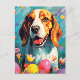 Cartão Postal Felz pascoa de beagle