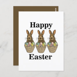 Cartão Postal Felz pascoa de coelhão de ovos de felz pascoa