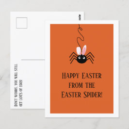 Cartão Postal Felz pascoa de Ovos engraçados de Aranha Páscoa