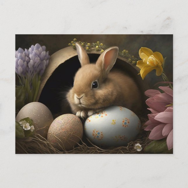 Cartão Postal Felz pascoa deseja PostCard (Frente)