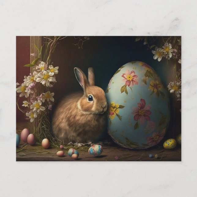 Cartão Postal Felz pascoa deseja PostCard (Frente)