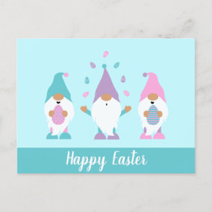 Cartão Postal felz pascoa Gnomo Fazendo Malabarismo Com Ovos De 