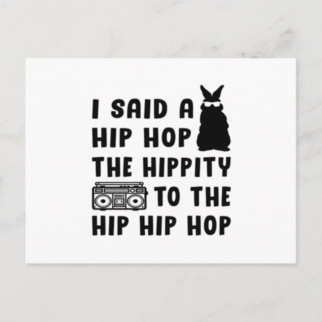 Cartão Postal Felz pascoa Hip Hop Bunny Páscoa Engraçada Ideia d (Frente)