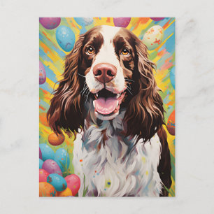 Cartão Postal Felz pascoa Inglês Springer Spaniel