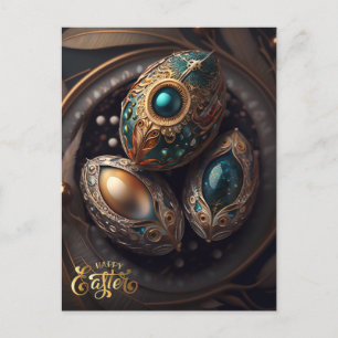 Cartão Postal Felz pascoa. Ovos de Páscoa mágicos