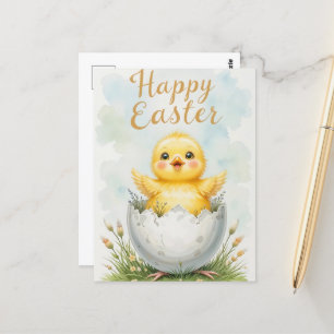 Cartão Postal Felz pascoa para bebê adorável