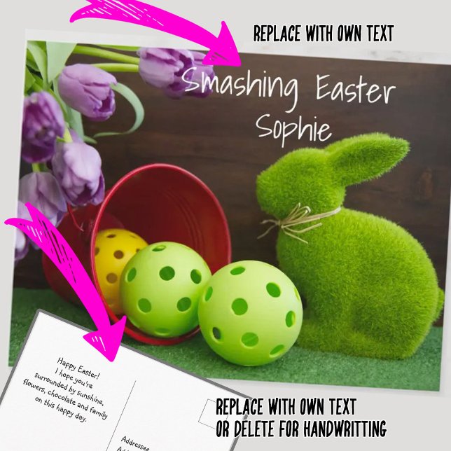 Cartão Postal Felz pascoa para Pickleballer, adorável (Criador carregado)