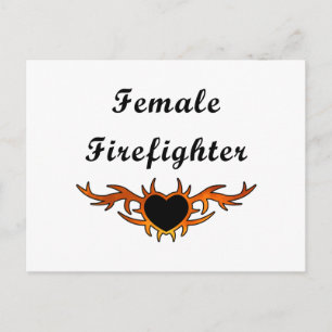 Cartão Postal Female Firefighter Tattoo