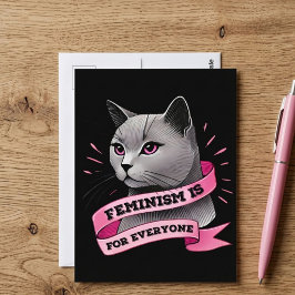 Cartão Postal Feminismo É Para Todos Um Gato Pro Feminismo