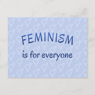 Cartão Postal Feminismo para todos azul