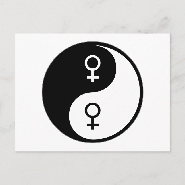 Cartão Postal Feminismo Yin Yang (Frente)