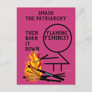 Cartão Postal Feminista Flamejante Esmaga o Patriarcado 9