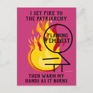 Cartão Postal Feminista Flamejante Queimando o Patriarcado 8