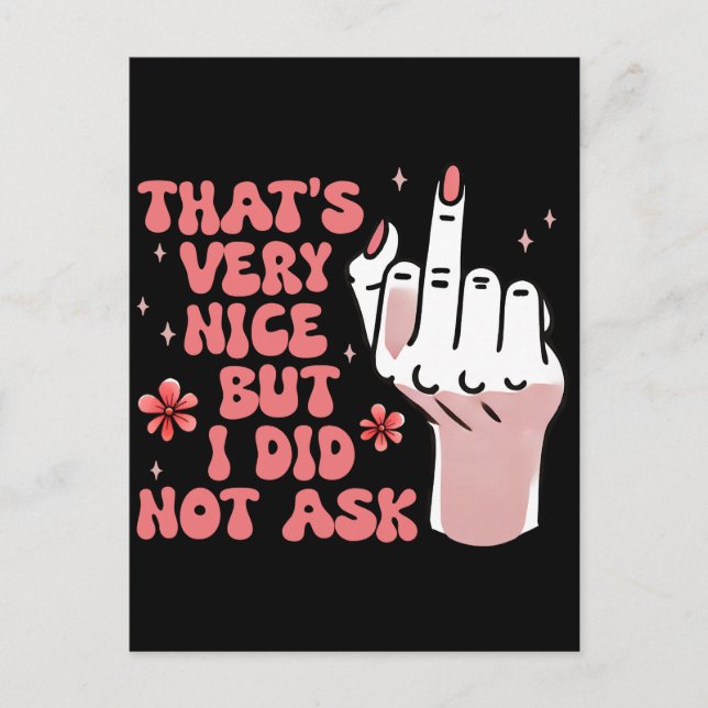 Cartão Postal Feminista sarcástica (Frente)