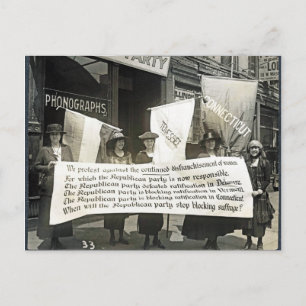 Cartão Postal Feministas Protestam contra Republicanos, 1920