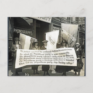 Cartão Postal Feministas Protestam contra Republicanos, 1920