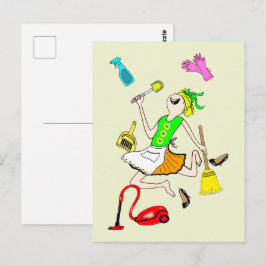 Cartão Postal Femme de ménage pas ordinaire.