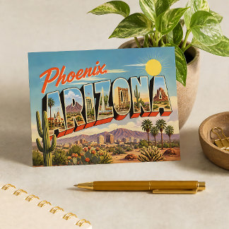 Cartão Postal Fênix Arizona retrô
