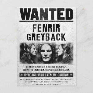 Cartão Postal Fenrir Greyback queria Poster