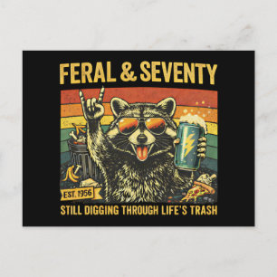 Cartão Postal Feral e Setenta Aniversário de 70 anos Sarcástico 