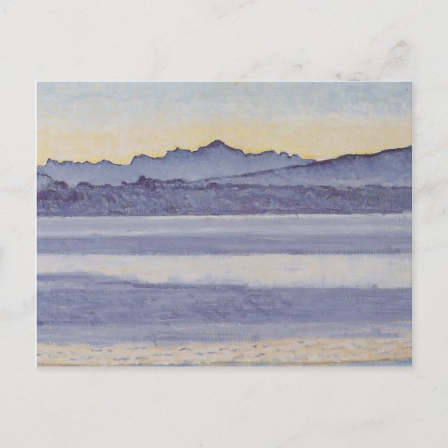 Cartão Postal Ferdinand Hodler - Lago Genebra com o Monte Branco (Frente)