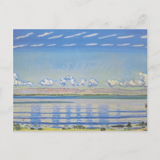 Cartão Postal Ferdinand Hodler-Rítmica paisagem no lago de Geneb (Frente)