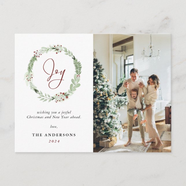 Cartão Postal Feriado Botânico da Maravilha de Natal Elegante (Frente)