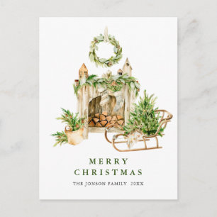 Cartão Postal Feriado da Composição de Natal Elegante da Boêmia