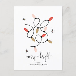 Cartão Postal Feriado das Luzes de Natal Modernas e Brilhantes