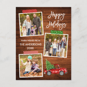 Cartão Postal Feriado de Caminhão de Vintage em Fita de Fita com