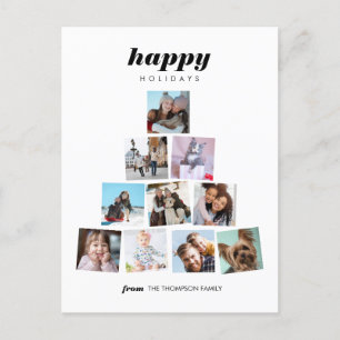 Cartão Postal Feriado de Colagem de Fotos da Árvore de Natal Fam