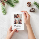 Cartão Postal Feriado de Colagem de Fotos do Natal Mínimo 3<br><div class="desc">Cartão-postal de Natal Mínimo para o Natal de 3 Fotos,  com design moderno e elegante,  que pode ser personalizado com o seu texto. Clique no botão "Personalizar" e use nossa ferramenta design para modificar este modelo. Veja a Design de Arte Gráfica para outros produtos que combinam com este design!</div>