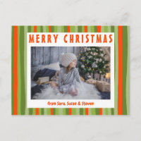 Feriado de FOTO PERSONALIZADO de Stripes Coloridas