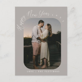 Cartão Postal Feriado de Fotografia do Feliz ano novo de Script 