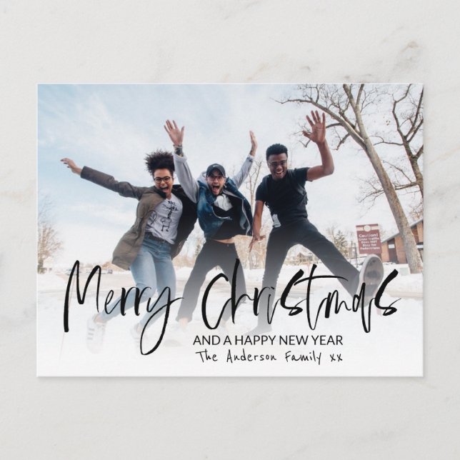 Cartão Postal Feriado de Fotografia do Feliz Natal (Frente)