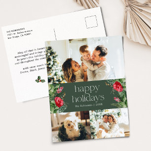 Cartão Postal Feriado de Fotografias Moderno Verde Florestal 3