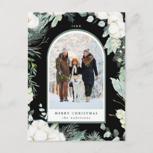 Cartão Postal Feriado de Frota Evergreen & Cotton Preto