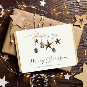 Cartão Postal Feriado de Natal de Boho Minimalista