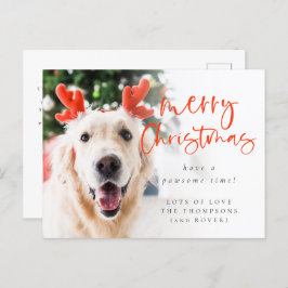 Cartão Postal Feriado de Natal de Pet Personalizado