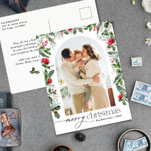 Cartão Postal Feriado de Natal do Arch Botânico Moderno